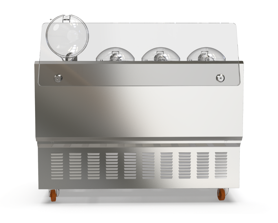GX4 Machine for fresh gelato with 4 integrated display tubs
