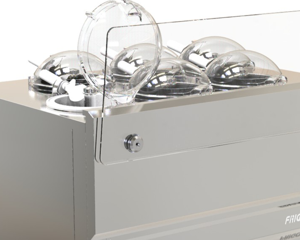 GX6 Machine for fresh gelato with 6 integrated display tubs